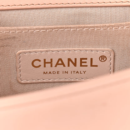 Chanel Painted Calfskin Chevron Embossed Small Boy Flap Nude 11 of 23