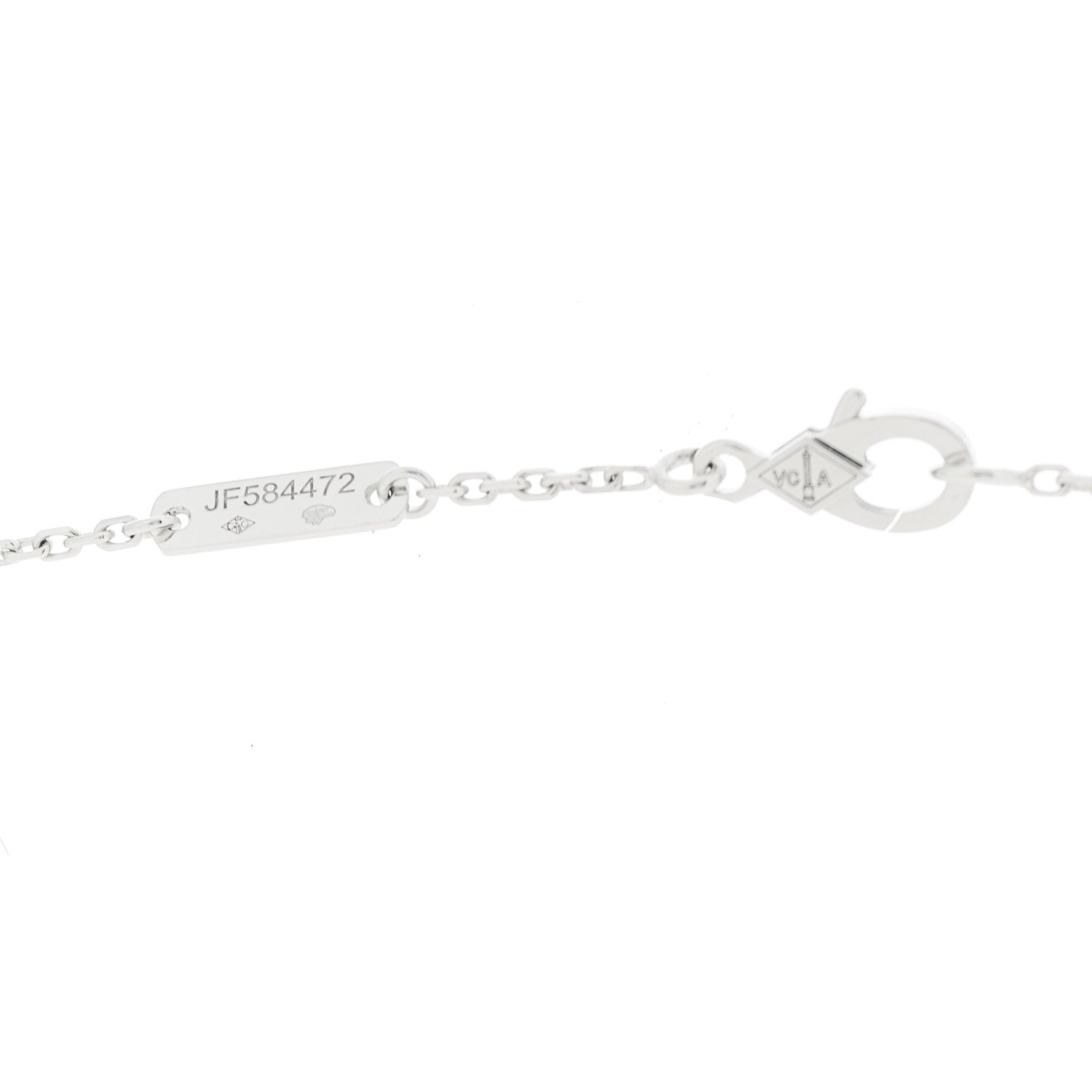 Van Cleef & Arpels 18K White Gold Diamond Lotus 3 Flowers Pendant Necklace 4 of 6