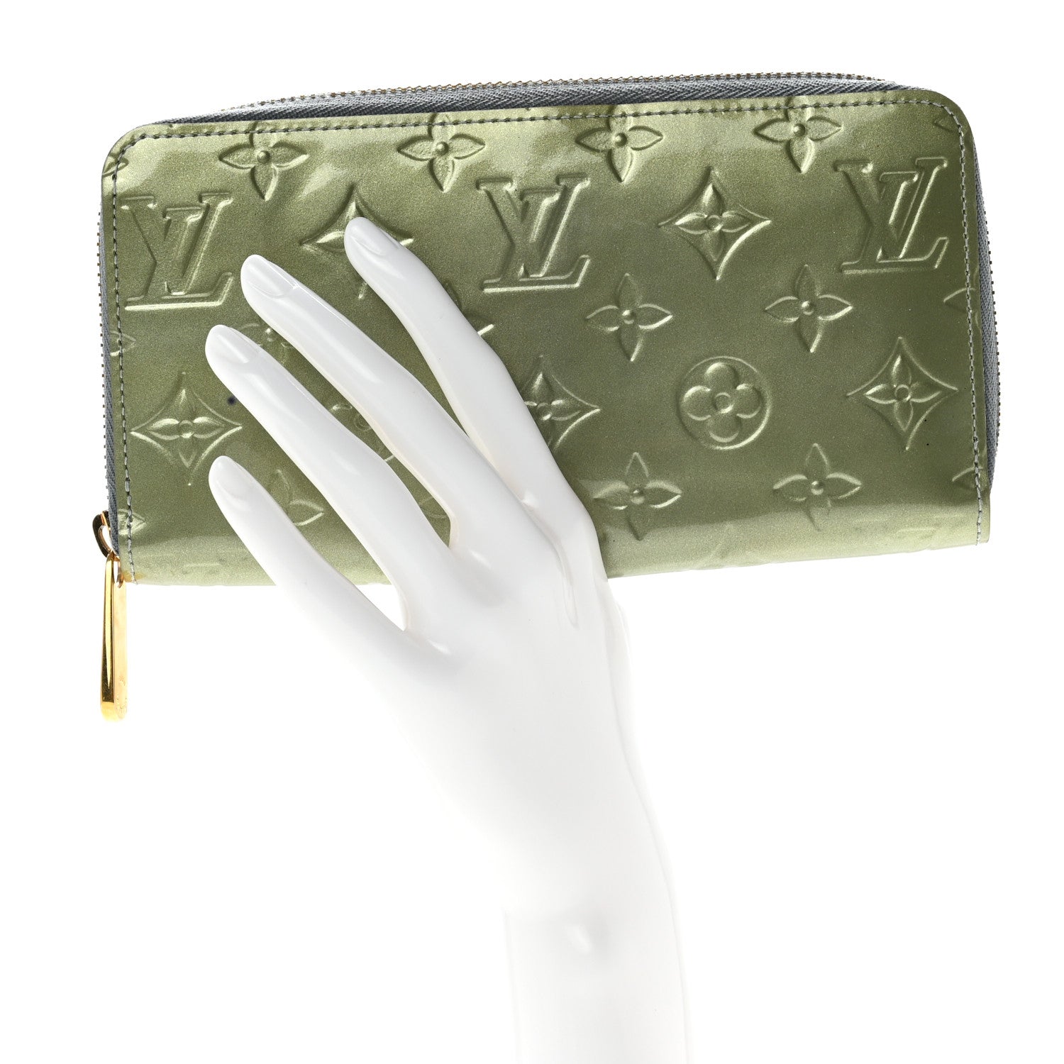 Louis Vuitton Vernis Zippy Wallet Gris Art Deco 2 of 7