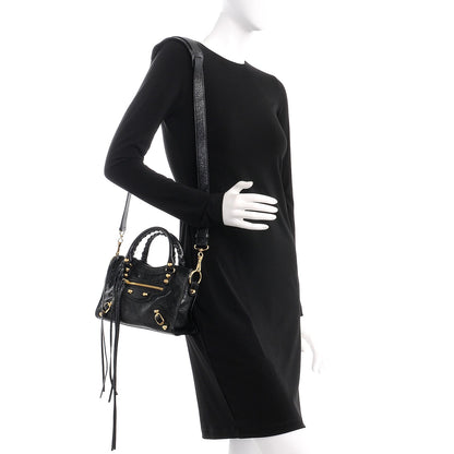 Balenciaga Agneau Classic Gold Hardware Mini City Black 2 of 8