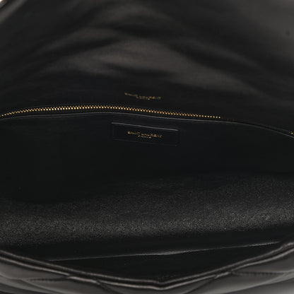 Saint Laurent Lambskin Quilted Sade Puffer Envelope Clutch Black 5 of 9