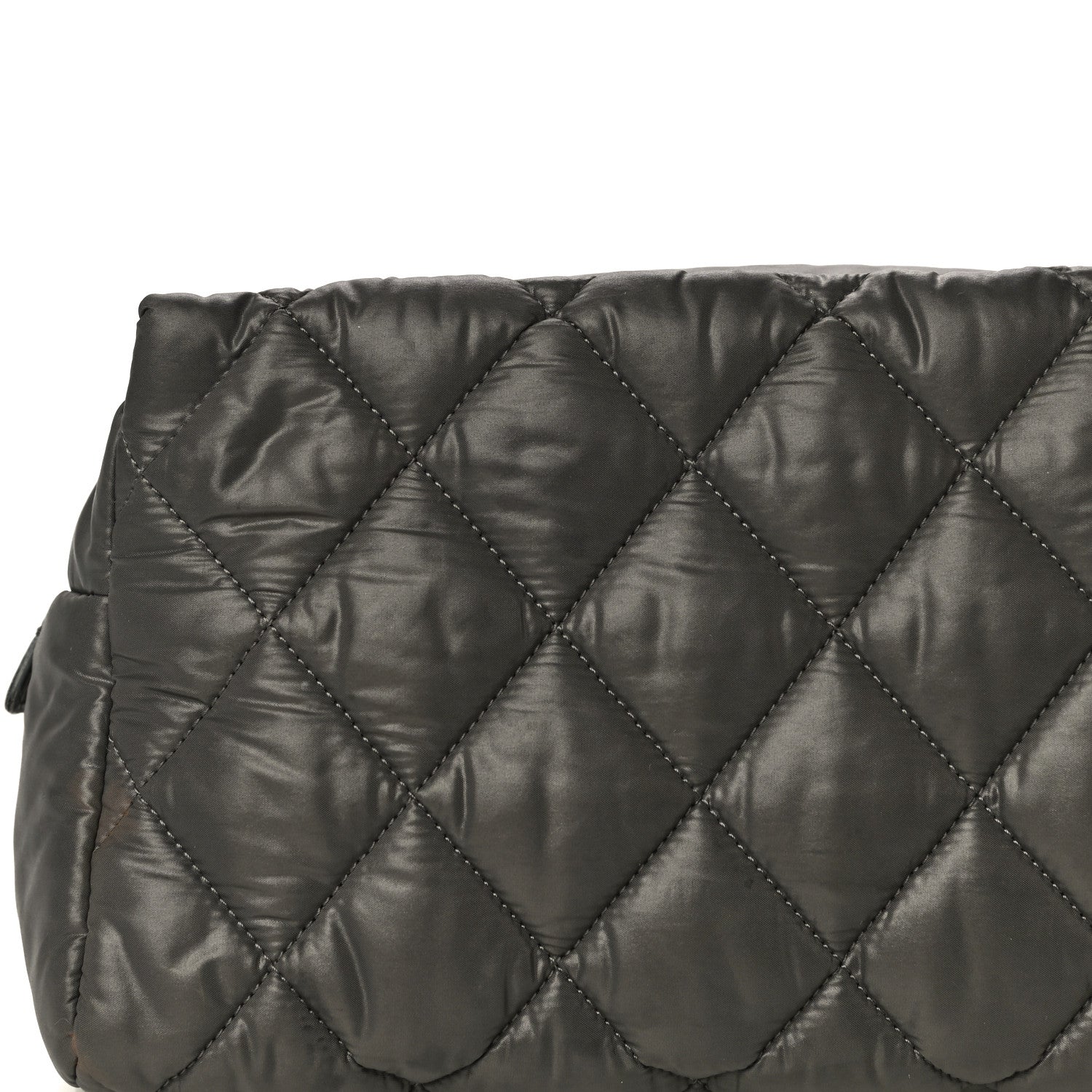 Chanel Nylon Quilted Cocoon Cosmetic Case Grey 13 of 16