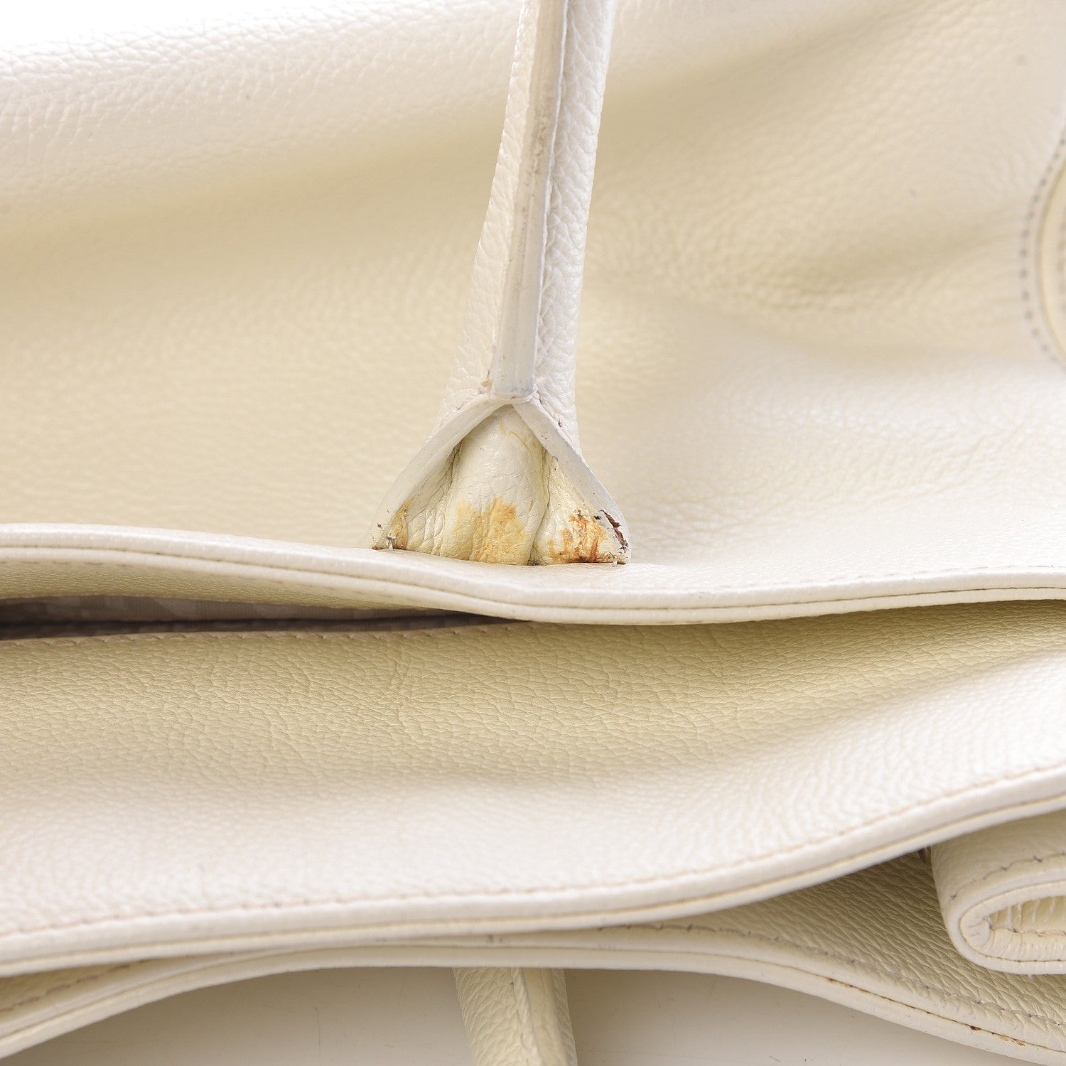 Chanel Calfskin Mademoiselle Lock Cerf Shopper Tote White 11 of 35