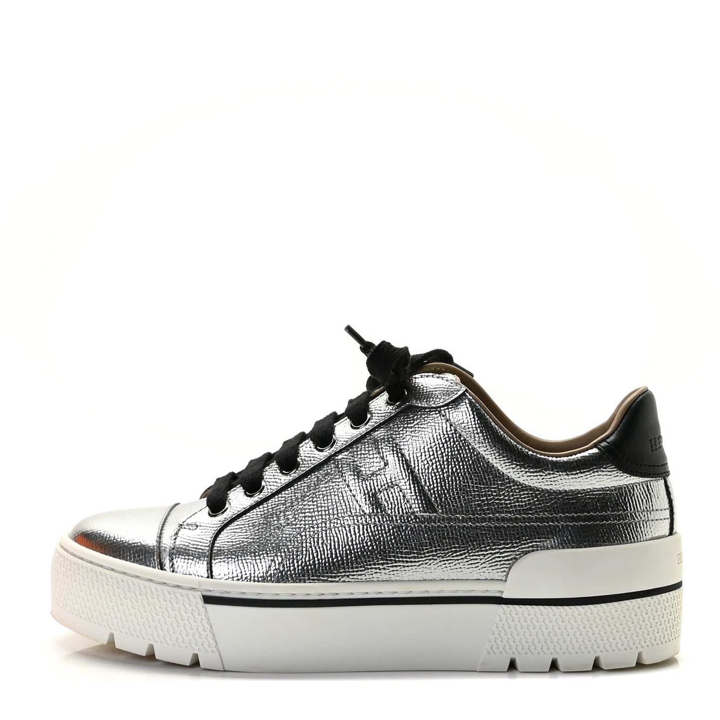 Metallic Epsom Womens Voltage Sneakers 37 Gris Argente Vieilli Black
