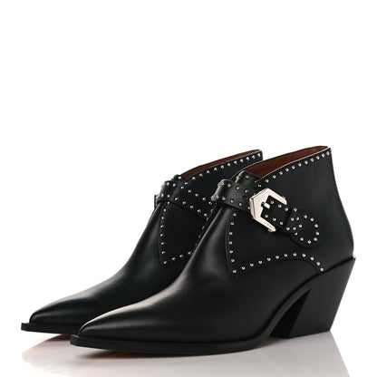 Givenchy Smooth Calfskin Elegant Cowboy Studded Ankle Boots 40 Black 3 of 7