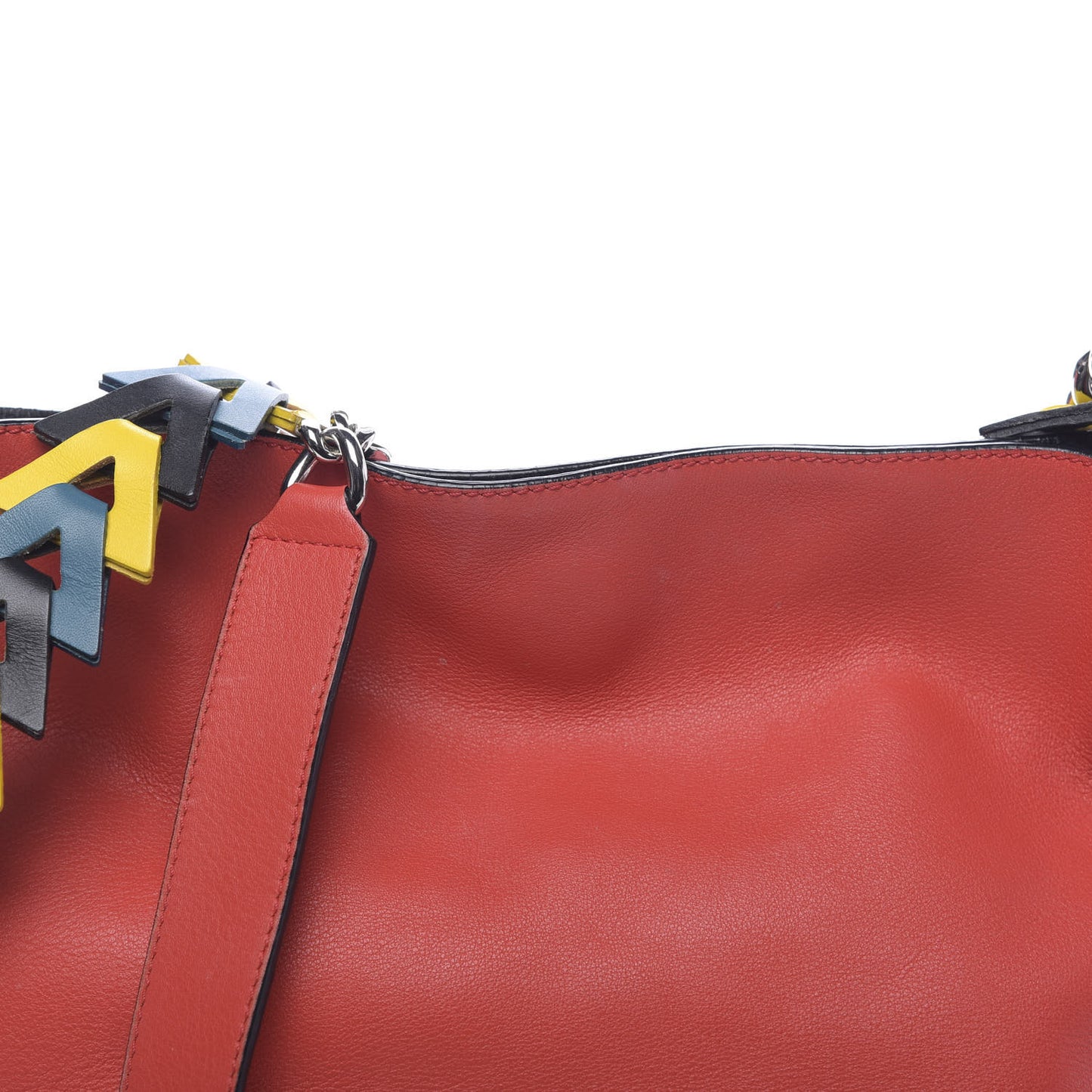 Calfskin V Bucket Bag Red
