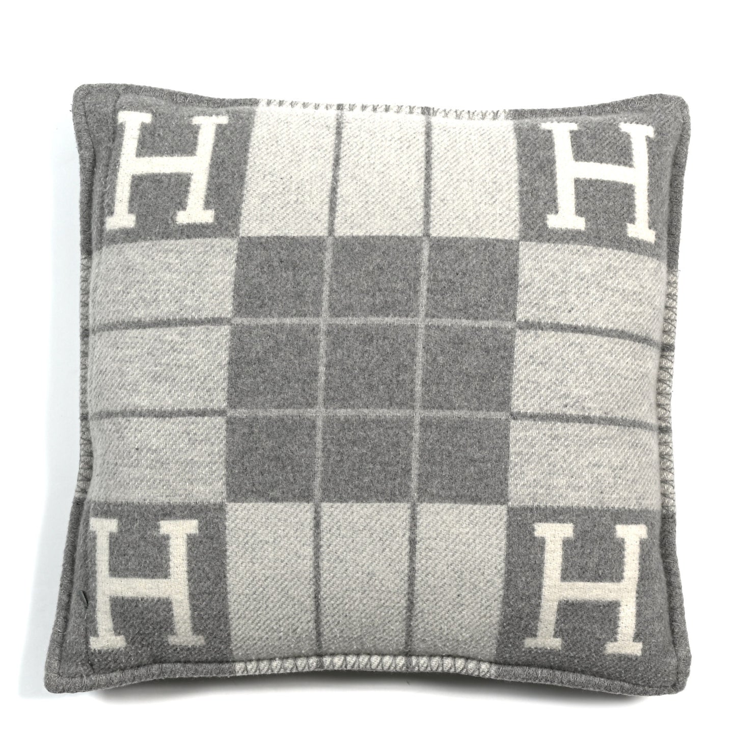 Wool Cashmere Avalon III Pillow PM Ecru Gris Clair