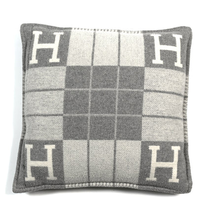 Hermes Wool Cashmere Avalon III Pillow PM Ecru Gris Clair 2 of 3