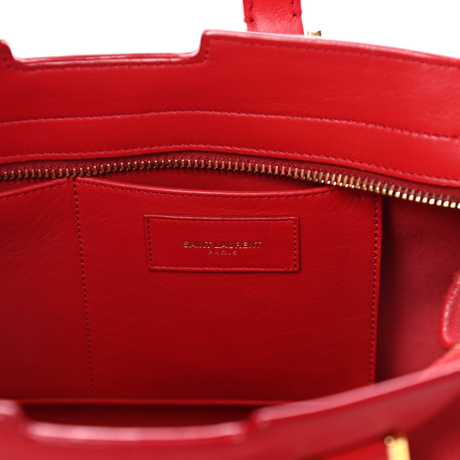 Saint Laurent Calfskin Small Classic Y Cabas Red 7 of 8