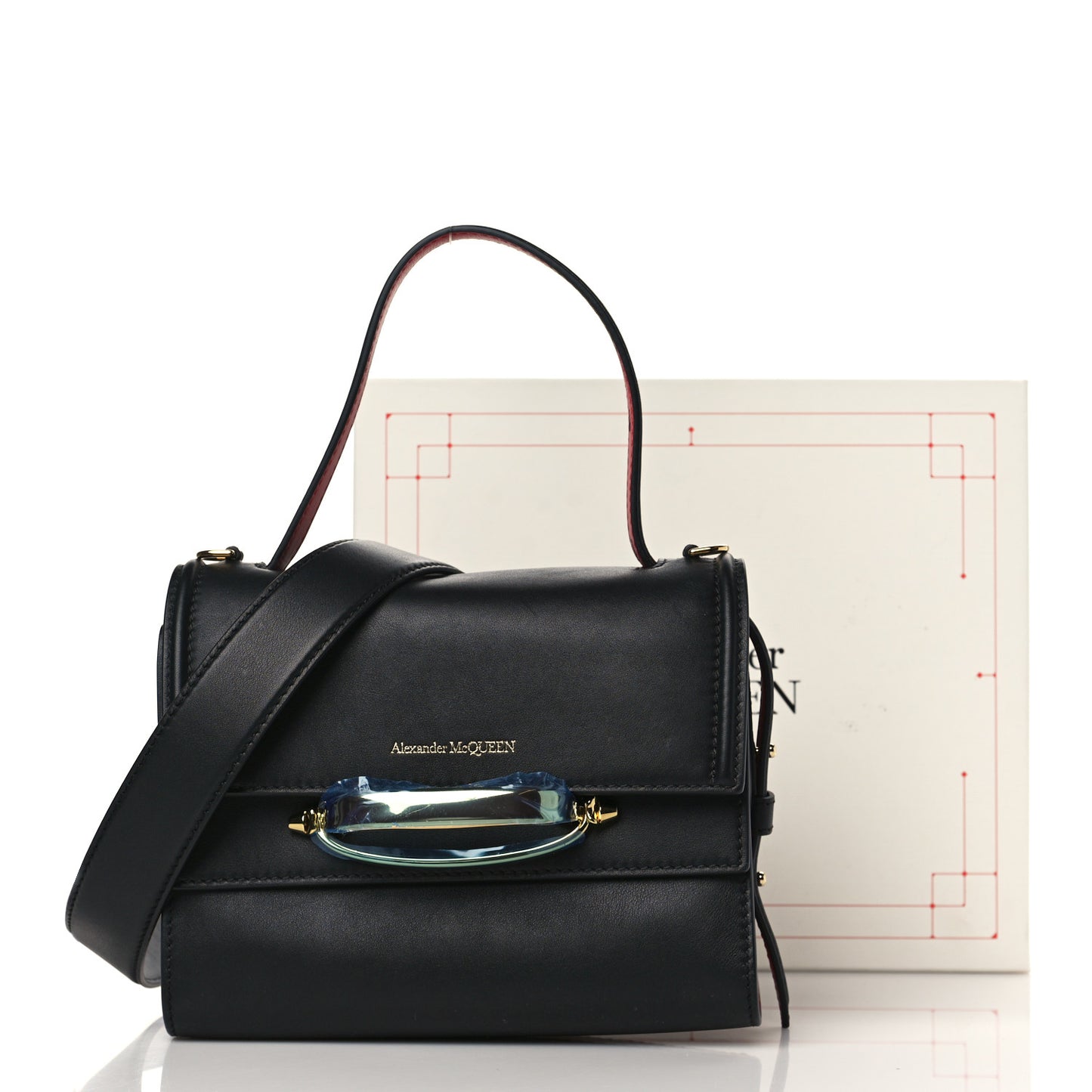 Calfskin The Small Story Bag Black Red
