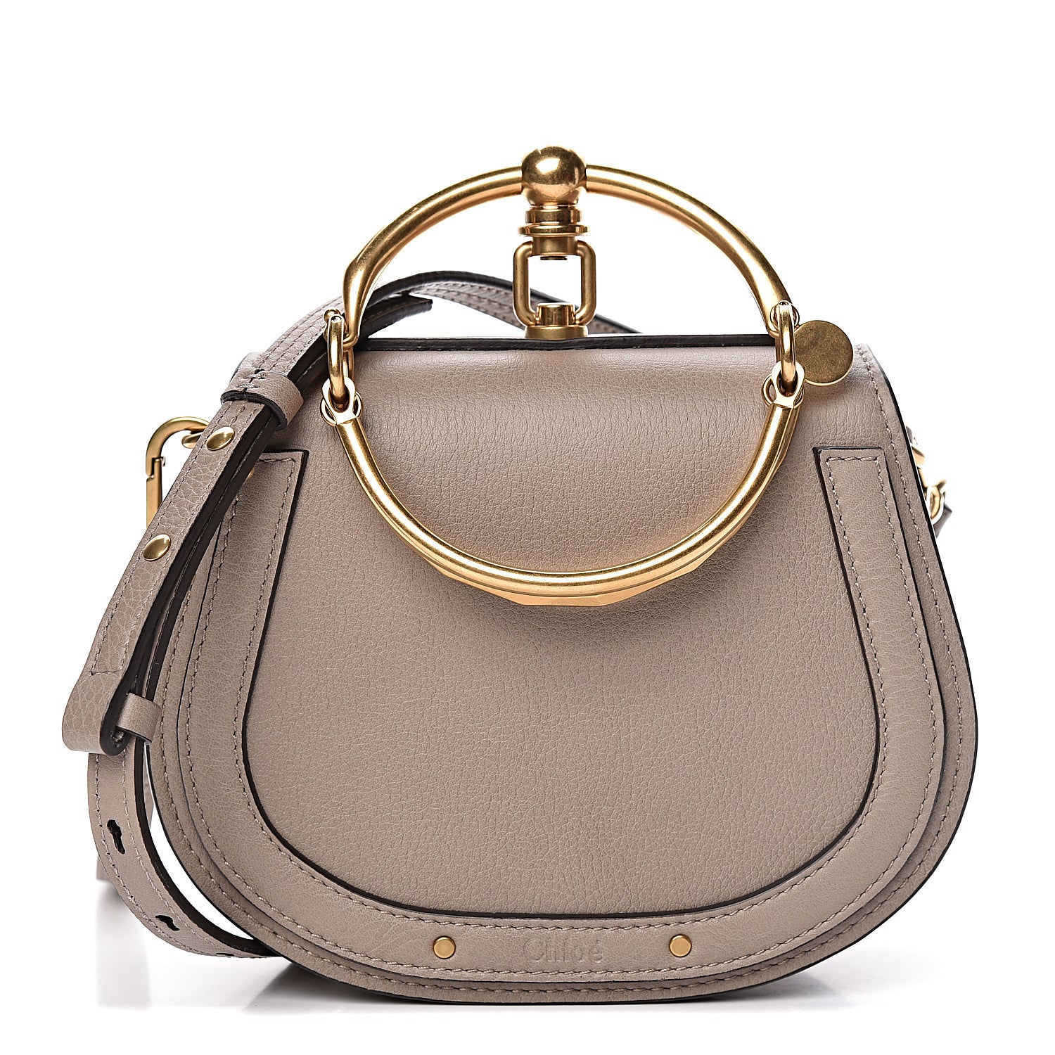 Chloe Calfskin Suede Small Nile Bracelet Bag Motty Grey 1 of 9