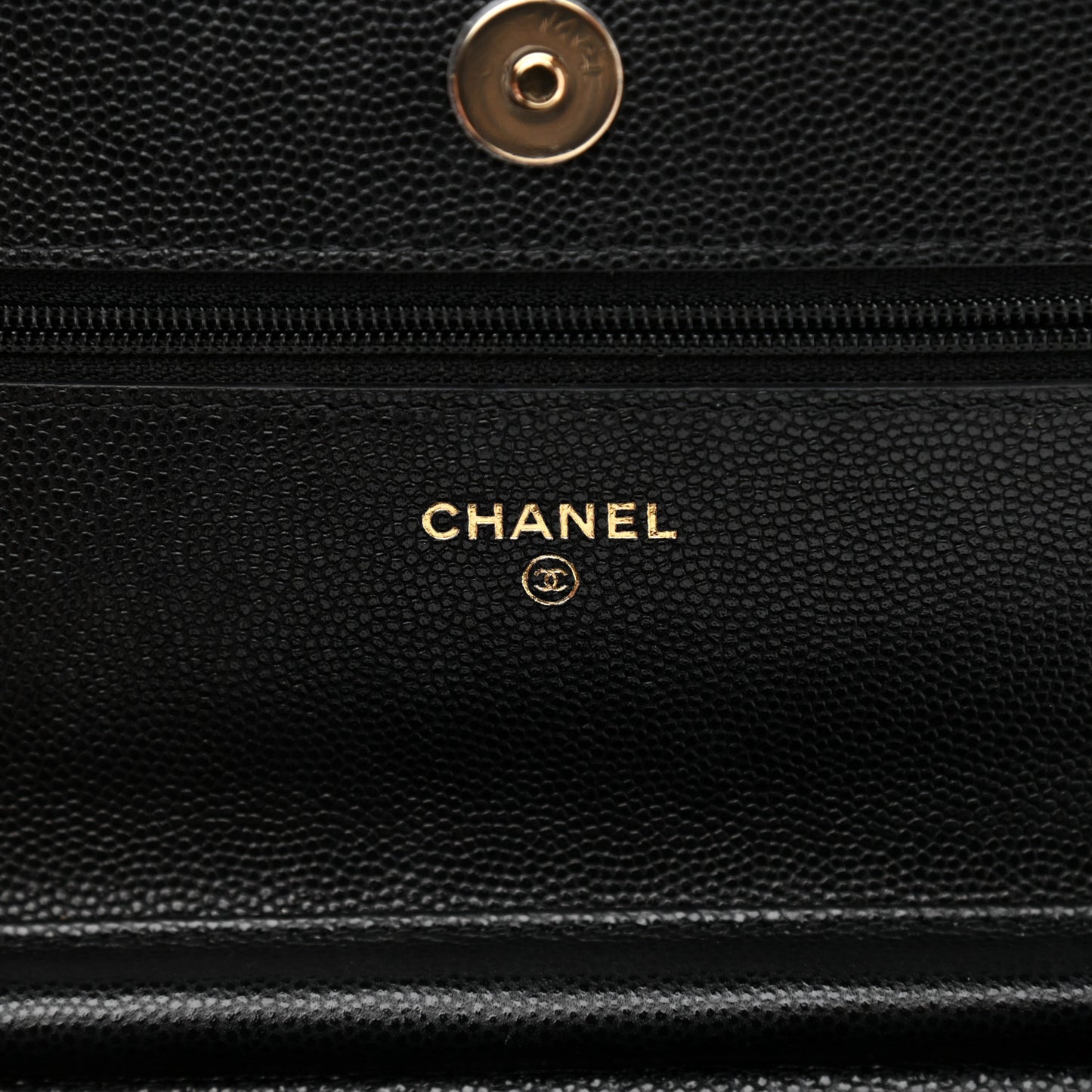 Caviar Quilted French New Wave Chain CC Wallet On Chain WOC Black