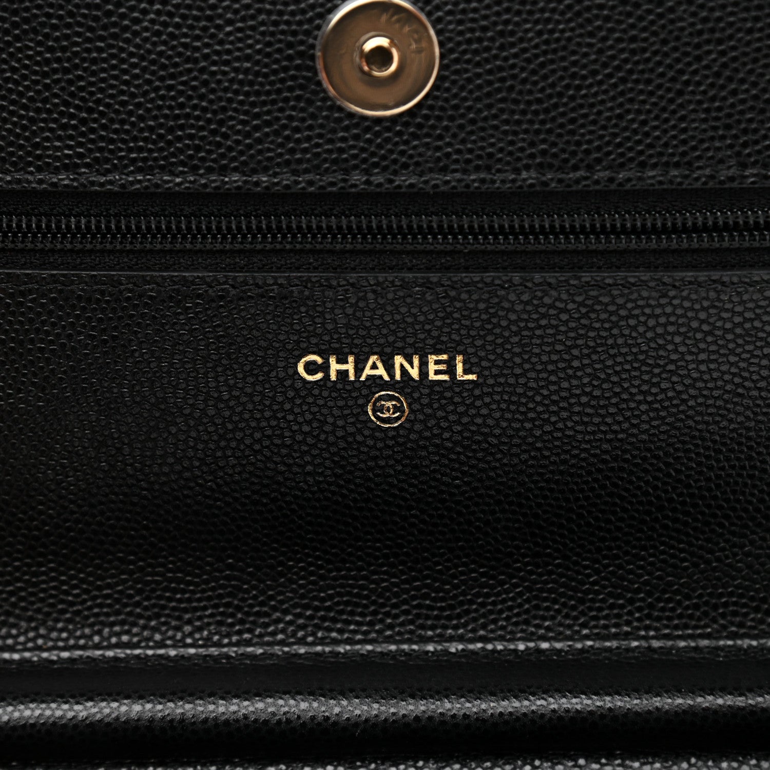 Chanel Caviar Quilted French New Wave Chain CC Wallet On Chain WOC Black 6 of 14