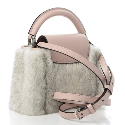 Louis Vuitton Mink Calfskin Goatskin Capucines Mini Silver Snow Grey Rosewater Pink 3 of 10
