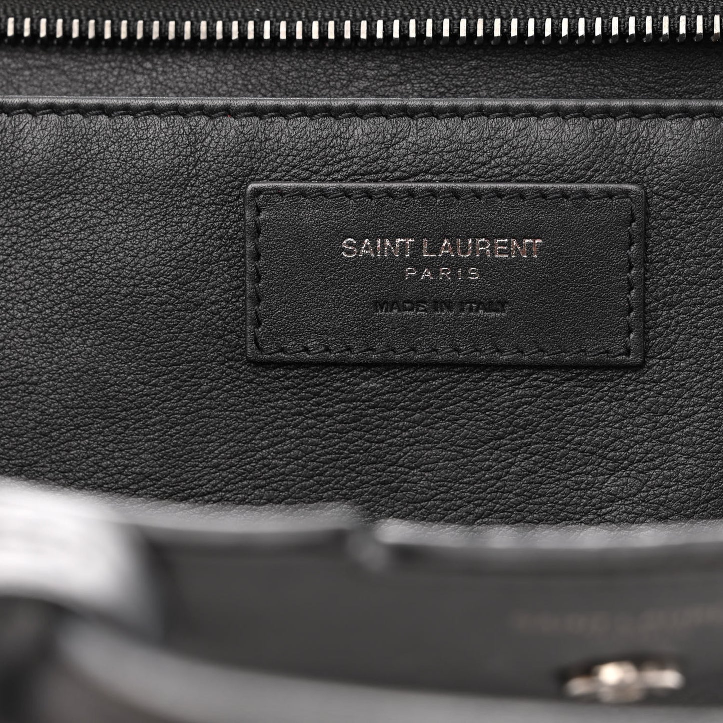 Smooth Calfskin Crocodile Embossed Baby Monogram Downtown Cabas Black