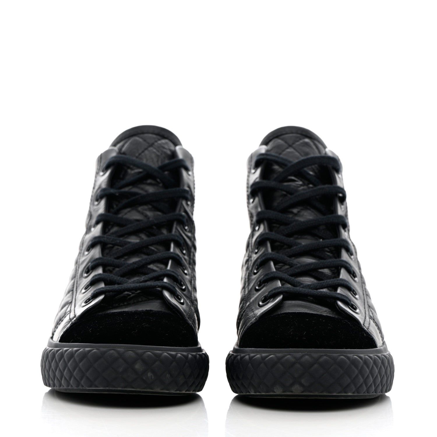 Chanel Calfskin High Top CC Sneakers 36.5 Black 2 of 16