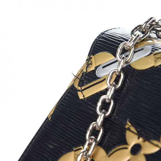 Epi Chain Flower Twist Shoulder Bag MM Black