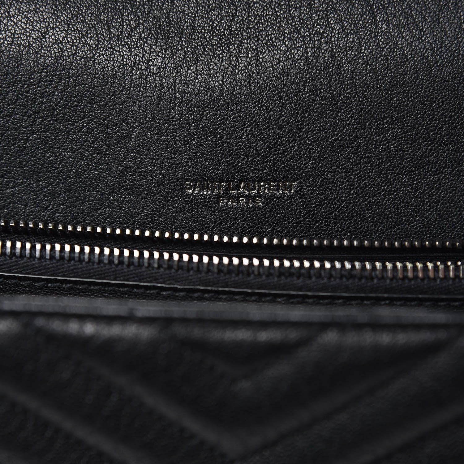 Saint Laurent Sheepskin Matelasse Chevron Monogram Large College Satchel Black 6 of 10