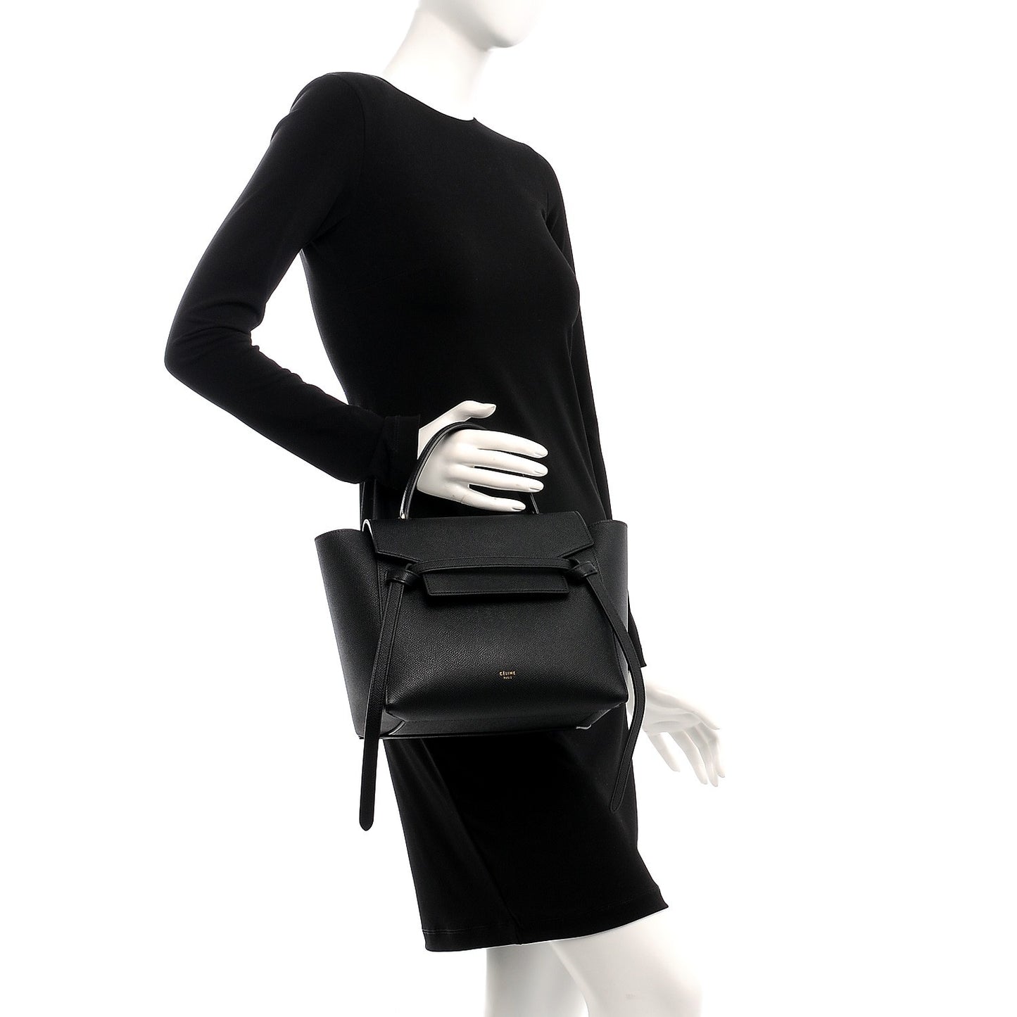 Grained Calfskin Micro Belt Bag Black