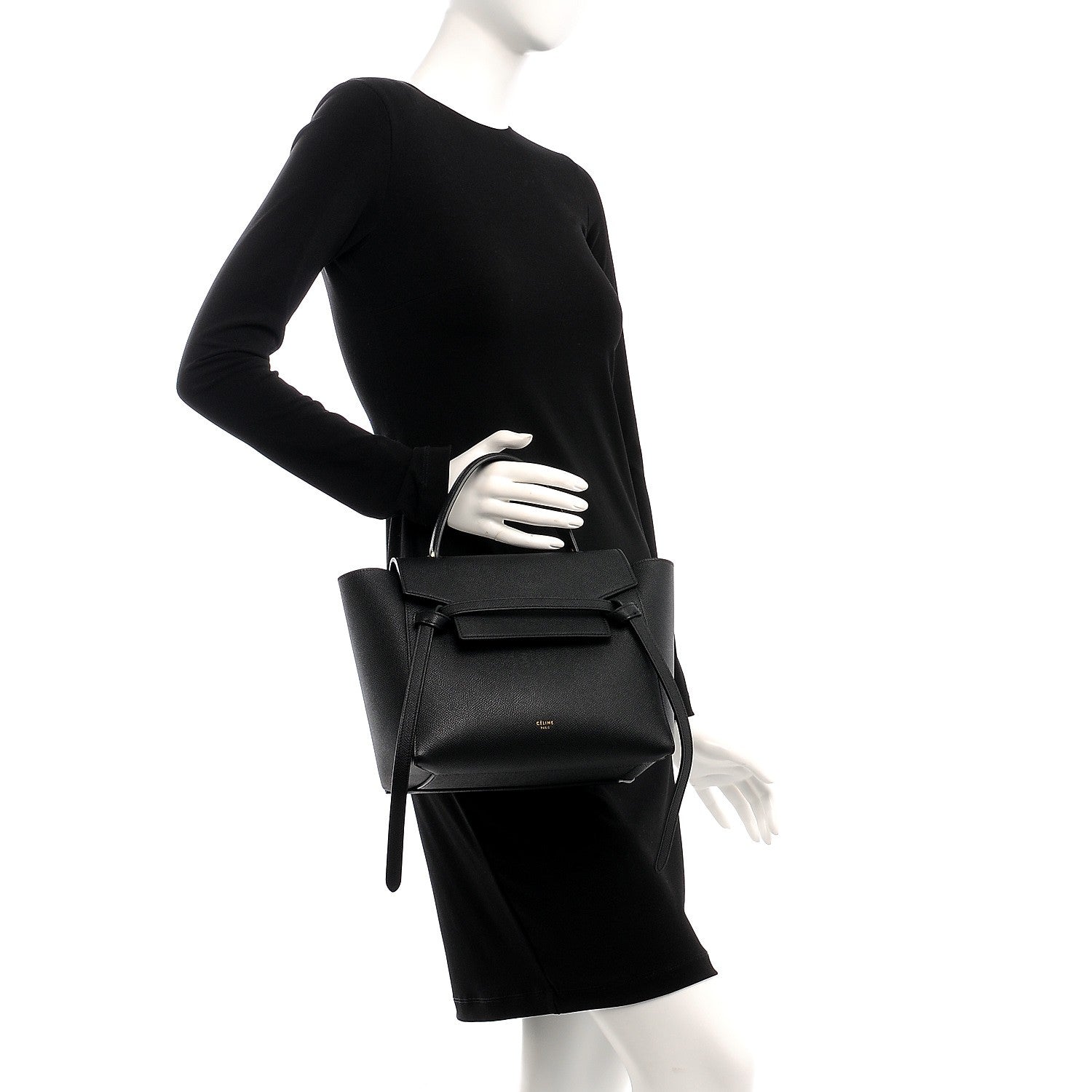 Celine Grained Calfskin Micro Belt Bag Black 3 of 9