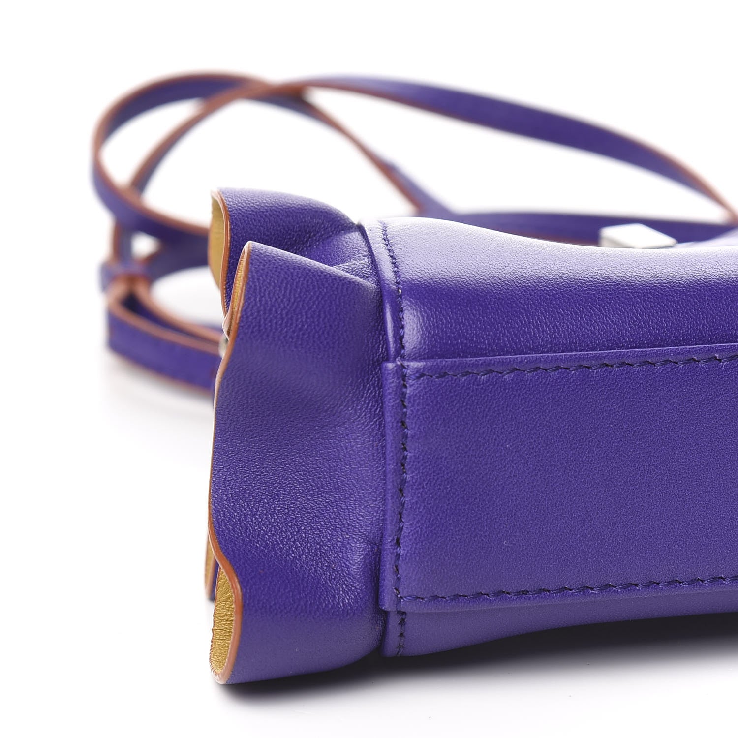 Fendi Shiny Nappa Waves Bi-Color Micro Peekaboo Iconic Satchel Purple Amber 7 of 11