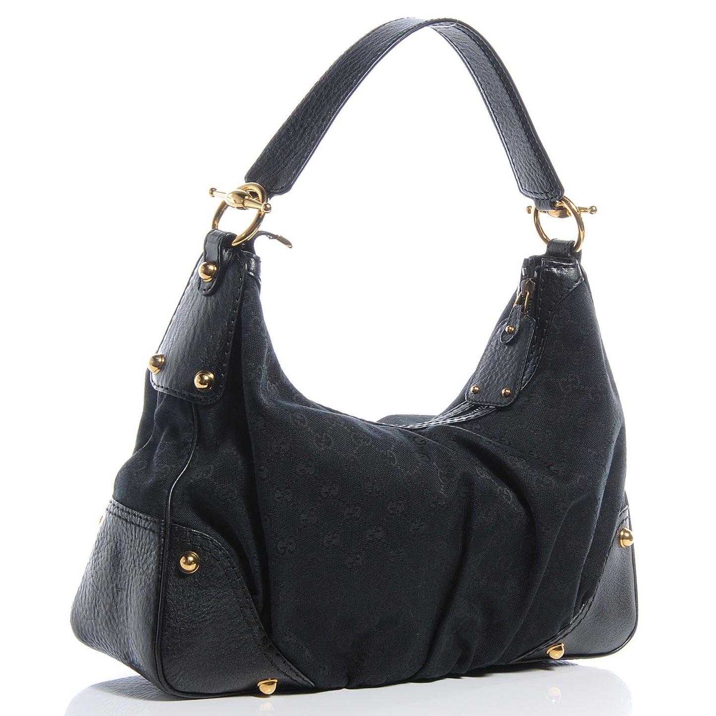 Monogram GG Medium Jockey Hobo Black