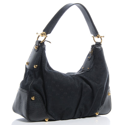 Gucci Monogram GG Medium Jockey Hobo Black 3 of 7