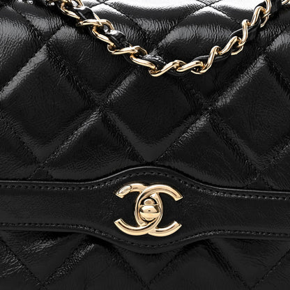 Chanel Crumpled Glazed Lambskin Quilted Mini Flap Black 7 of 10