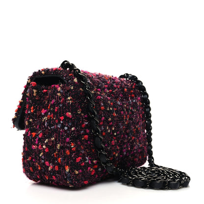Chanel Glittered Tweed Quilted Mini Rectangular Flap Pink Multicolor 3 of 10