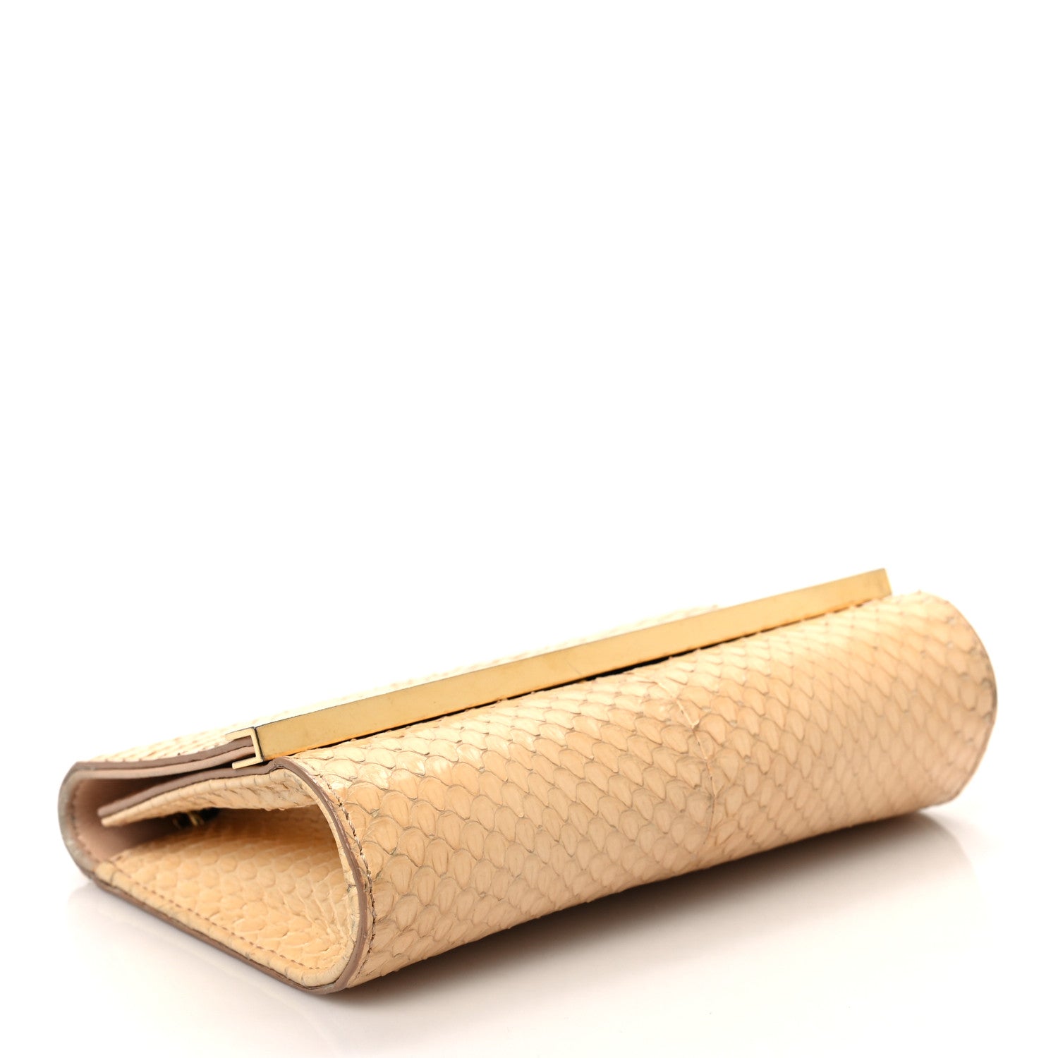 Fendi Snakeskin Mini Rush Clutch Blush 3 of 10