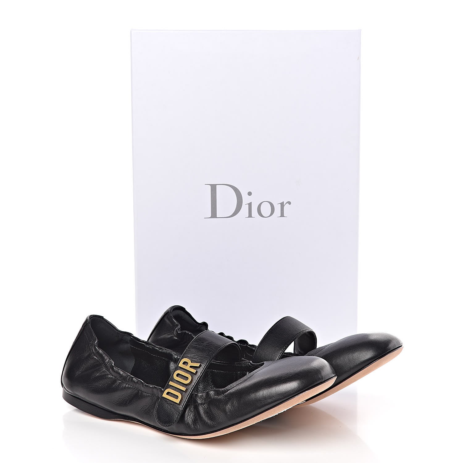 Christian Dior Lambskin Baby-D Ballet Flats 37.5 Black 9 of 9
