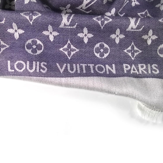 Monogram Denim Shawl Blue