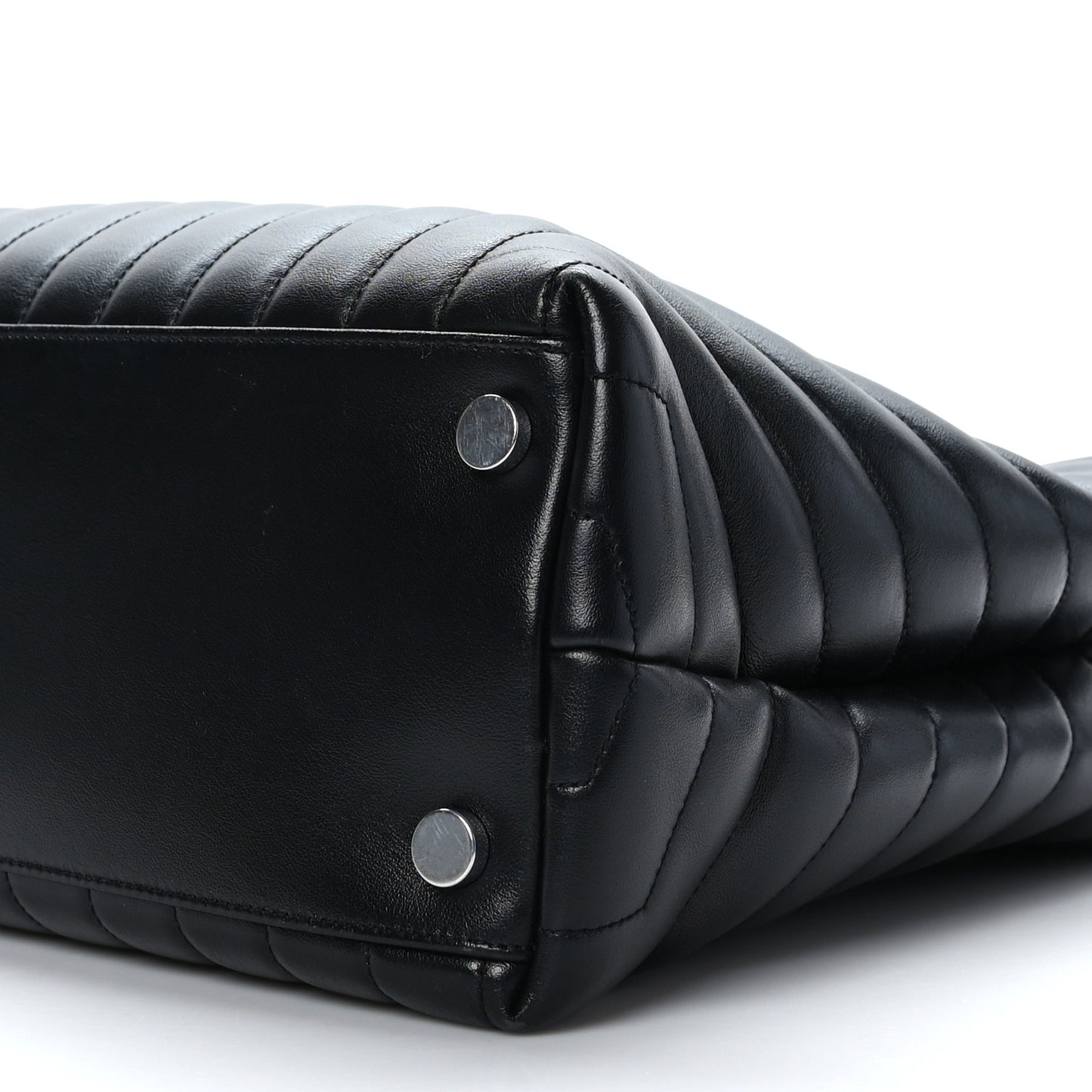 Calfskin Y Quilted Monogram Large Loulou Shopper Black