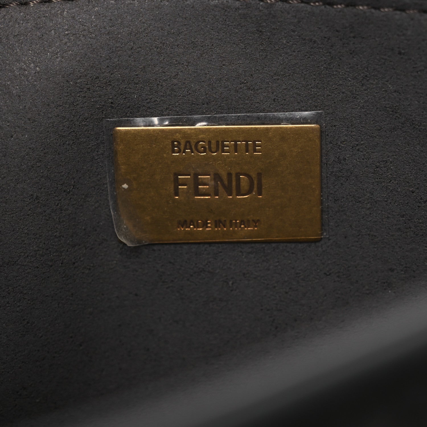 Fendi Chenille FF Embroidered Baguette Antracite Asfalto 5 of 13