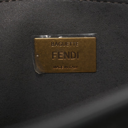 Fendi Chenille FF Embroidered Baguette Antracite Asfalto 5 of 13