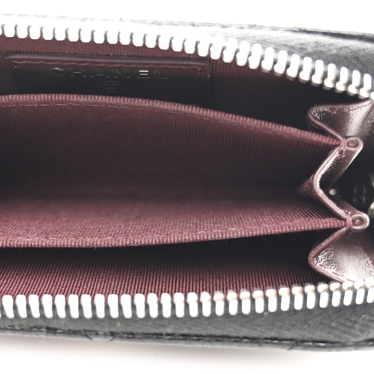 Caviar Quilted Zip Coin Purse Black