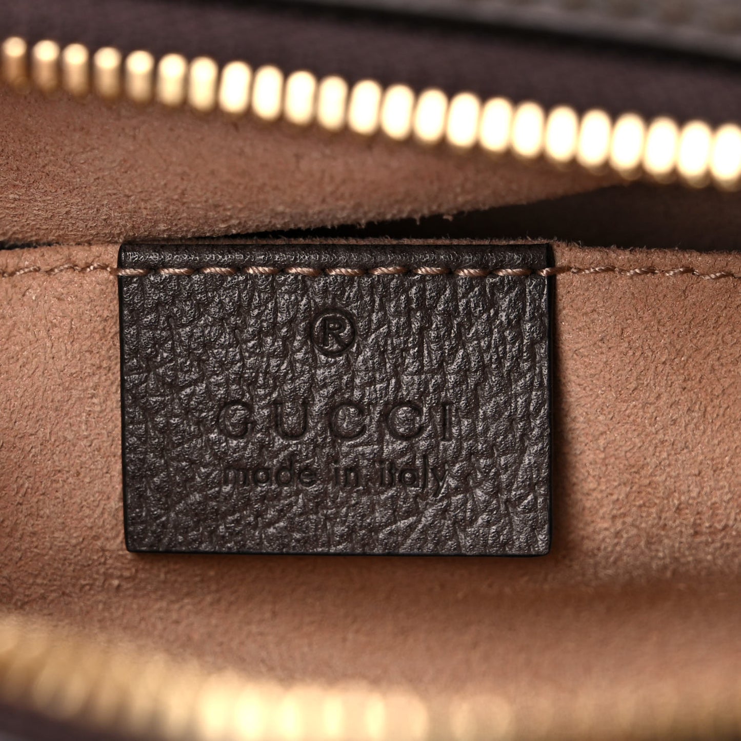 GG Supreme Monogram Mini Ophidia Top Handle Shoulder Bag Brown