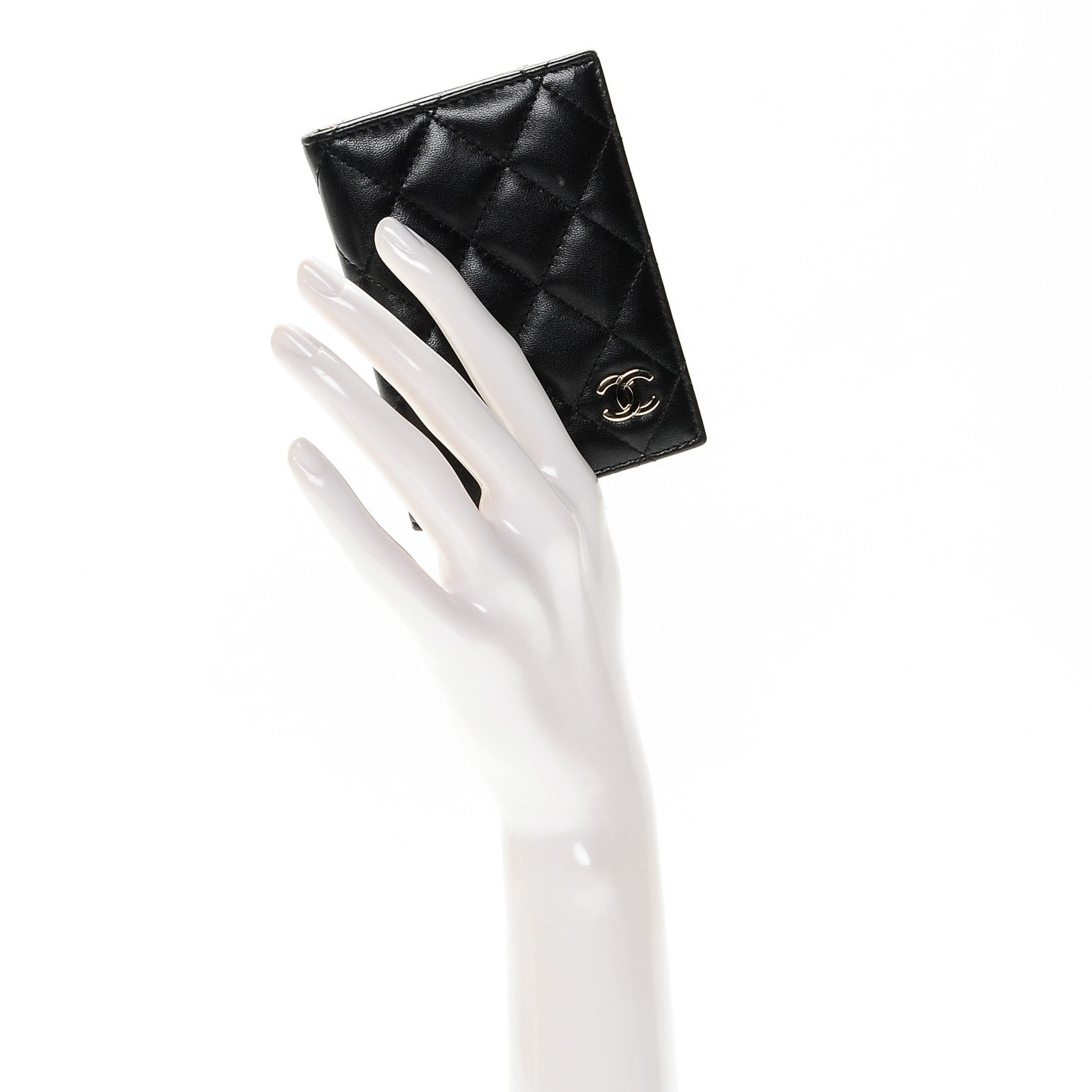 Chanel Lambskin Quilted CC Card Holder Wallet Black 2 of 7
