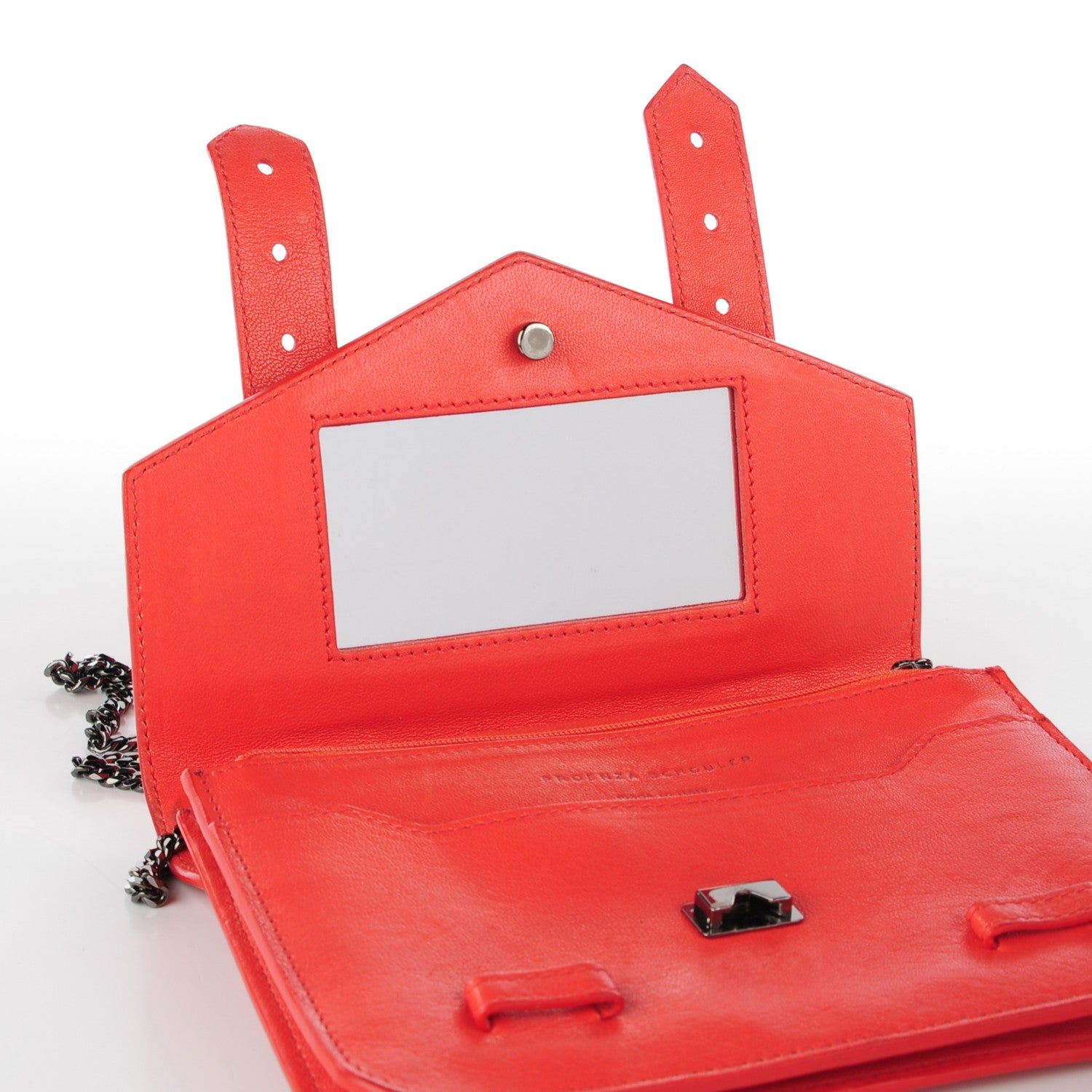 Proenza Schouler Lambskin Large PS1 Chain Wallet Deep Coral 7 of 7