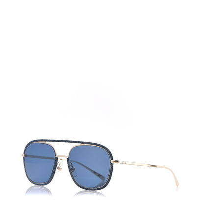 Chanel Metal Denim Pilot Sunglasses 4249-J Gold Dark Blue 1 of 6