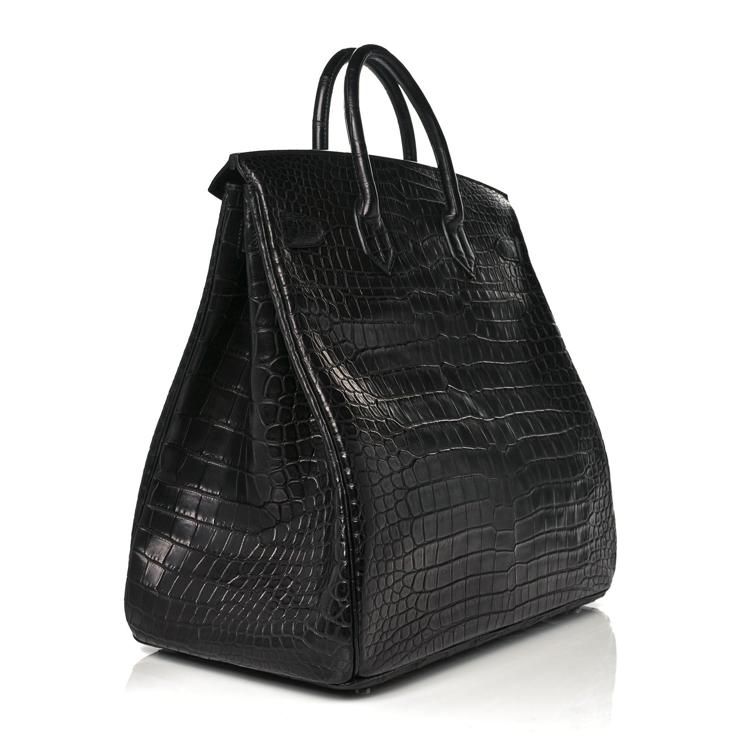 Matte Porosus Crocodile HAC Birkin 40 Black