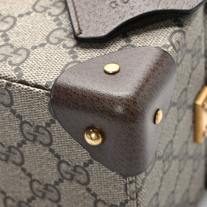 Gucci GG Supreme Monogram Textured Dollar Calfskin Web Savoy Jewelry Case Beige Ebony New Acero 11 of 13