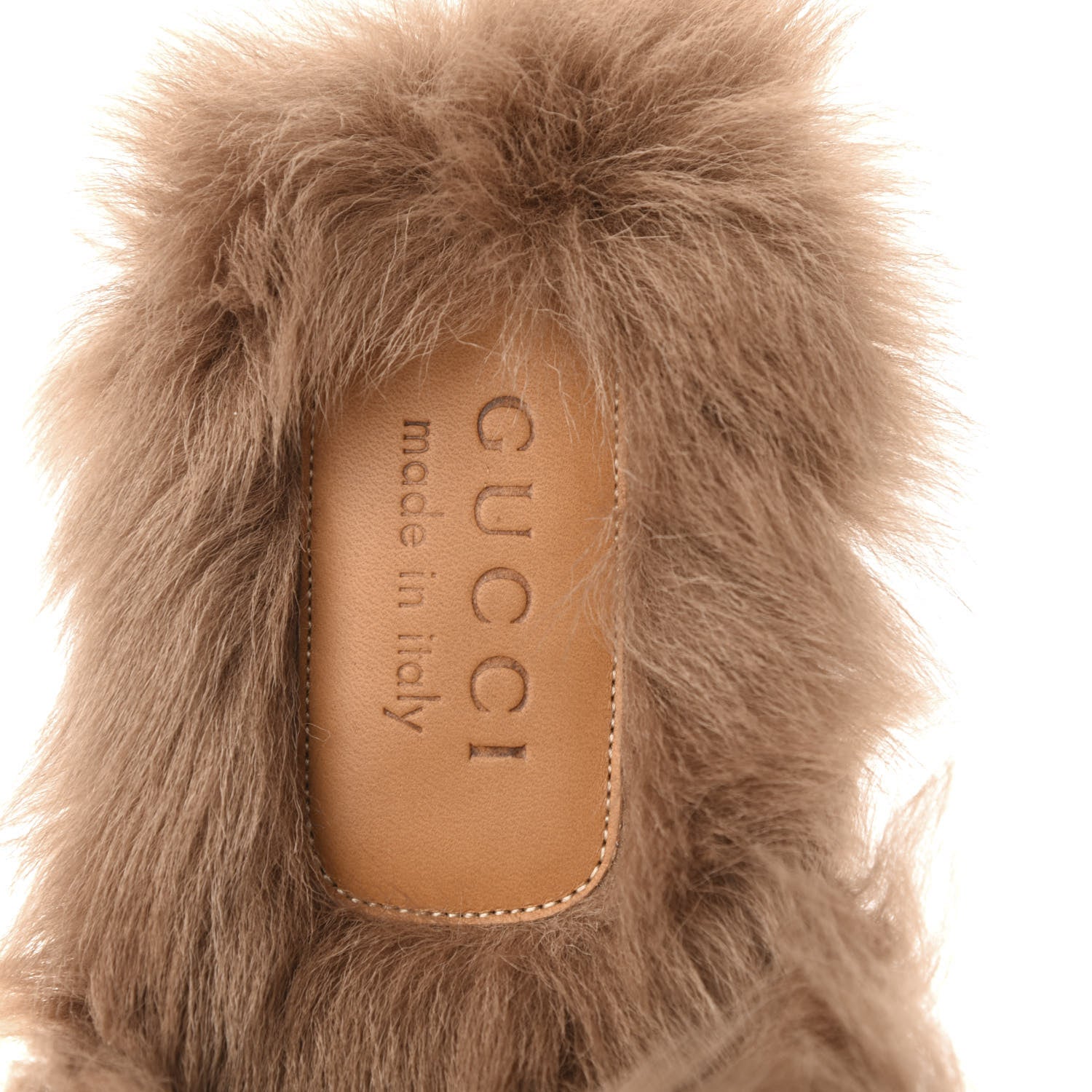 Gucci GG Monogram Fur Mens Princetown Slippers 8.5 Beige Ruggine Rust 6 of 8