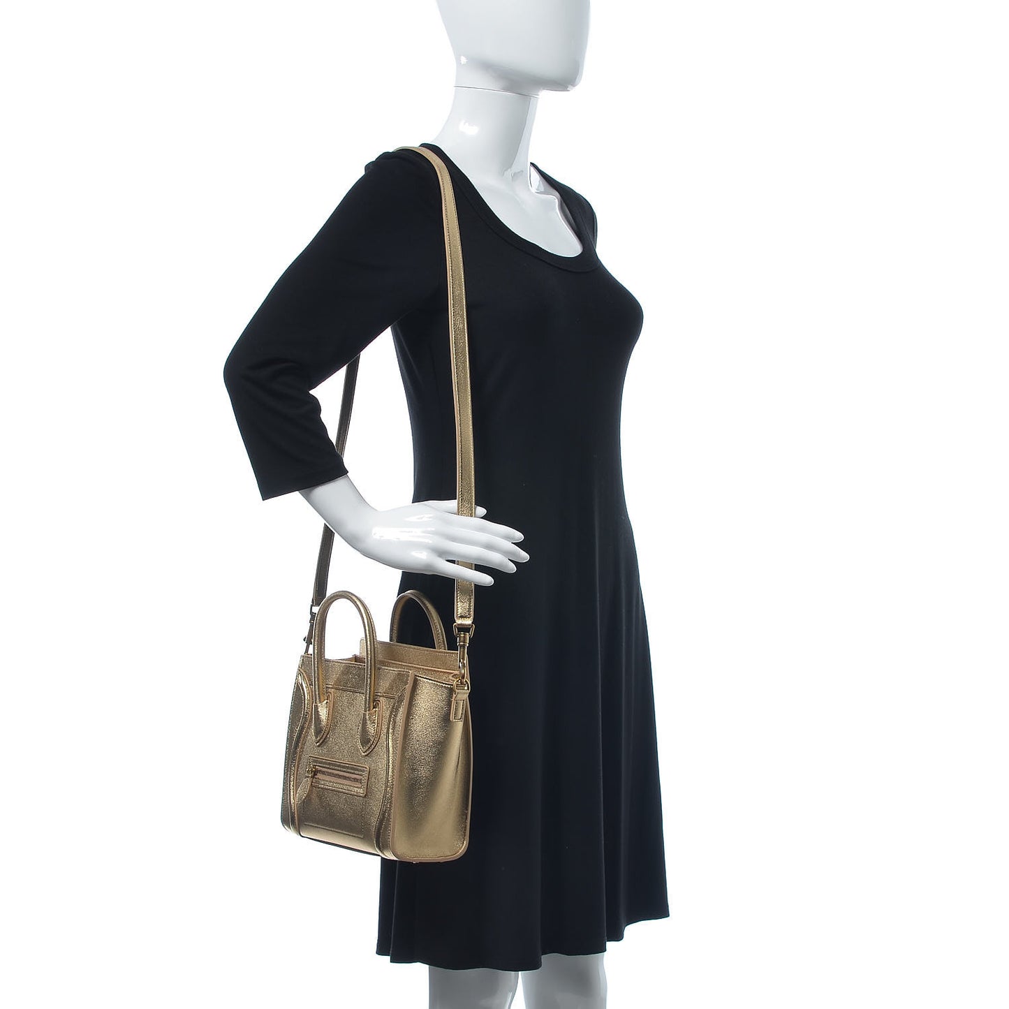 Laminated Lambskin Nano Luggage Gold