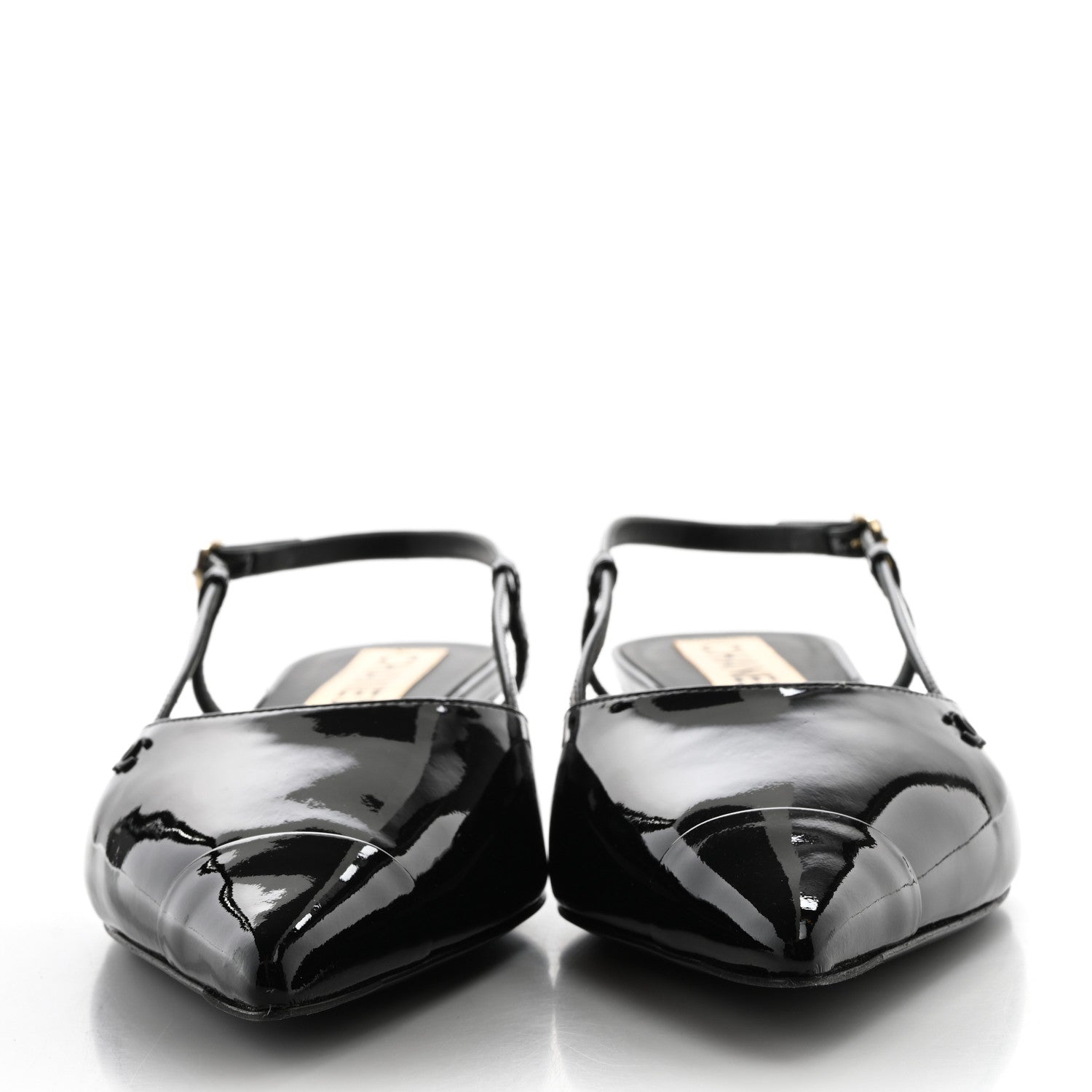 Chanel Patent CC Low Heel Slingback 38 Black 2 of 10