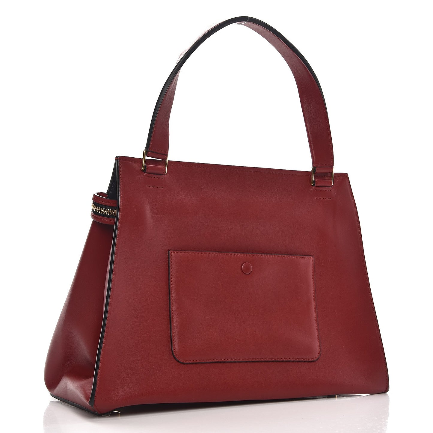 Smooth Calfskin Medium Edge Shoulder Bag Red