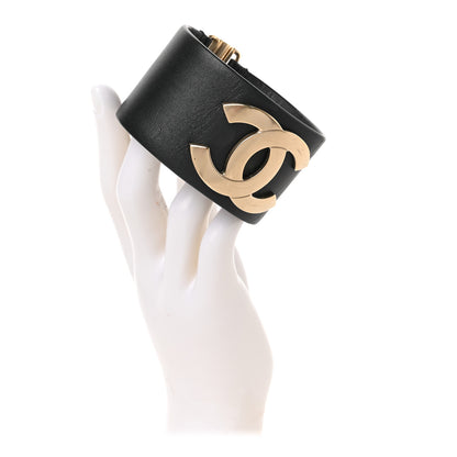Chanel Calfskin CC Wide Cuff M Black 2 of 3