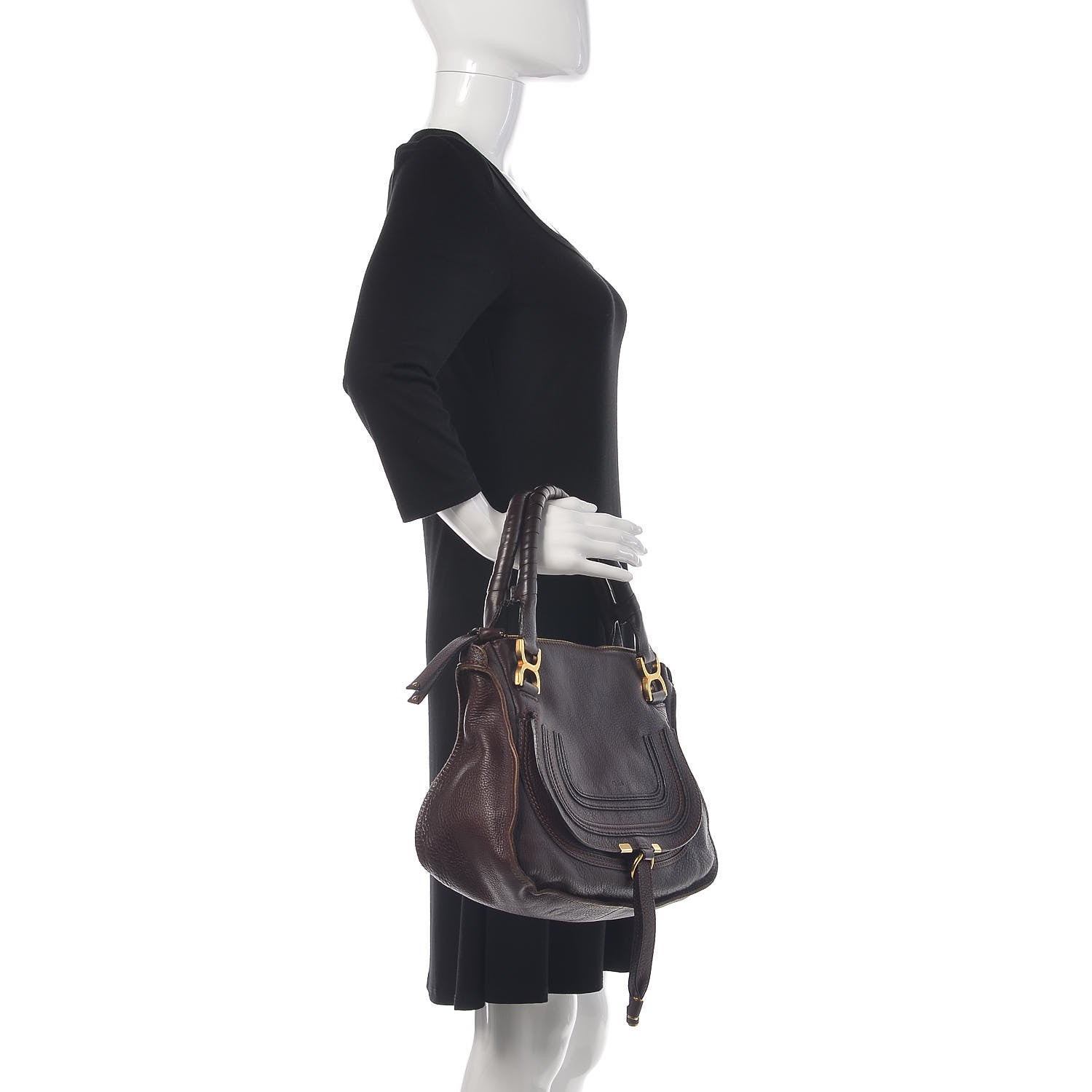 Chloe Calfskin Medium Marcie Satchel Wine Purple 2 of 11