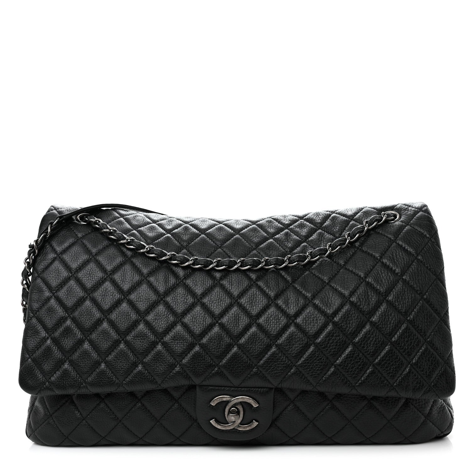 Chanel Calfskin Quilted XXL Travel Flap Bag Black 1 of 10