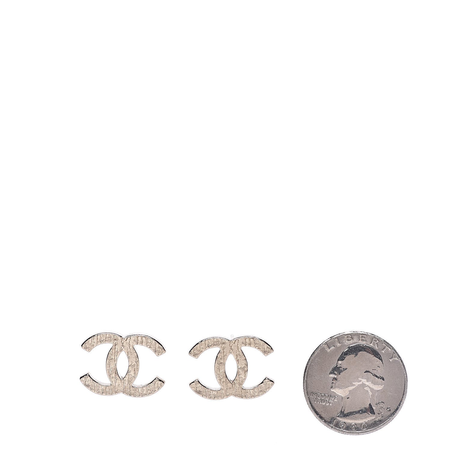 Chanel Textured CC Earrings Gold 2 of 5